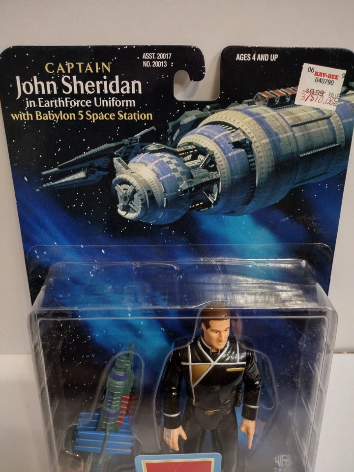 Babylon 5 Captain John Sheridan 可动人偶 1997 年 WB 全新未拆封复古  — 第 4/4 张图片