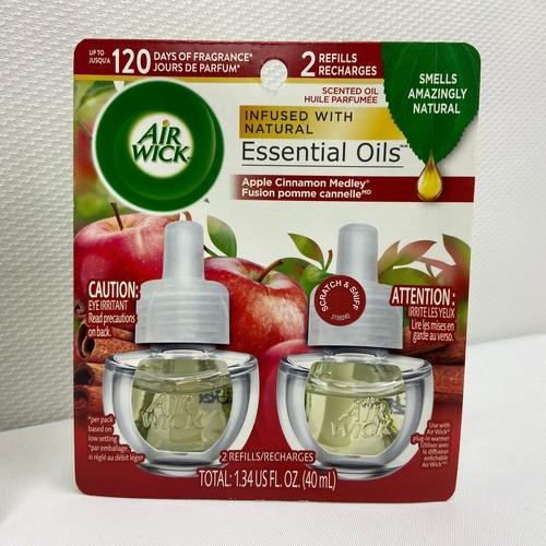 3 Air Wick Essential Oils Refills Bonfire Crisp Fall Air Apple Cinnamon Medley - Picture 4 of 5