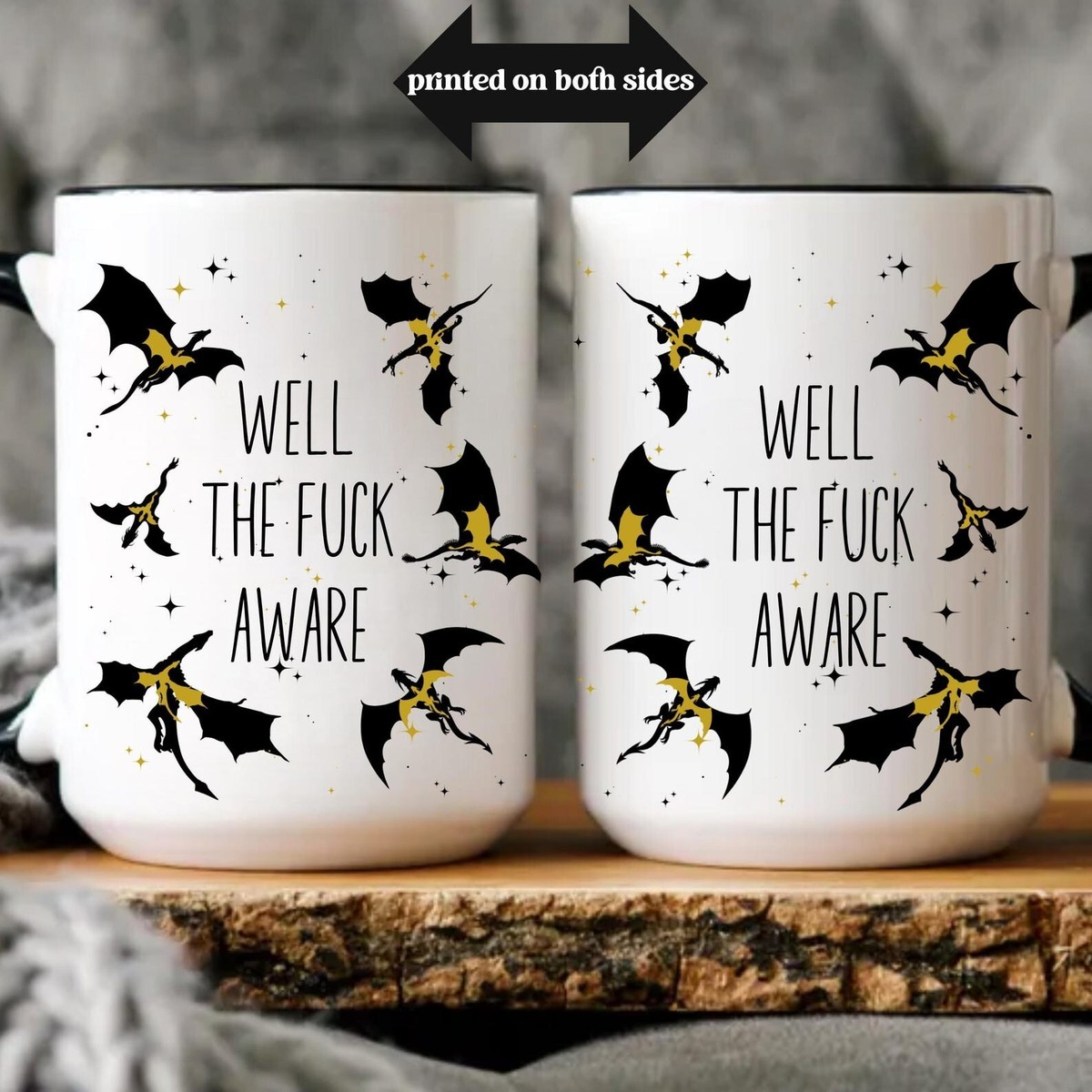 Well The F**k Aware, Xaden Riorson Quote, Fourth Wing Mug, Onyx