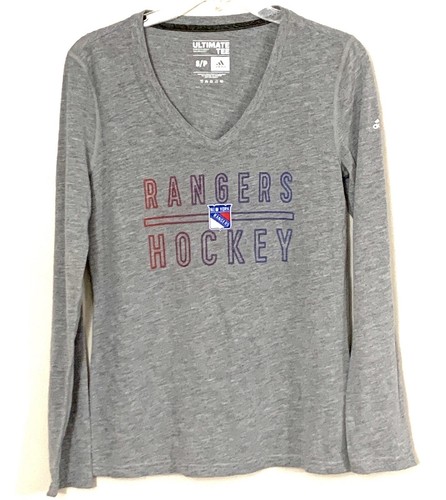 New York Rangers Hockey Taglia Small Camicia Donna Adidas Grigio Abbigliamento Sportivo NUOVO Z1 - Foto 2 di 9