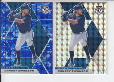 (2) 2021 Mosaic Dansby Swanson Blue Camo +  Silver Prizm Braves #23