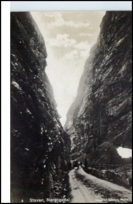 Norwegen Norge ~1920 STAVEN Norangsdal Berg Strasse AK Vintage Postcard