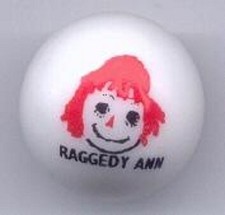 Raggedy Ann Glass 1" Logo Marble