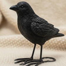 2 Pieces Halloween Crow Ornament Set Versatile Decor Raven Figurine for Patio