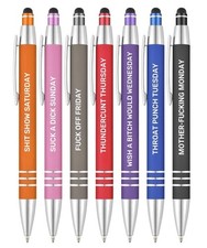 Funny Ballpoint Pens -Offensive Days Of The Week Pen Quotes, Funny Pen Set of...