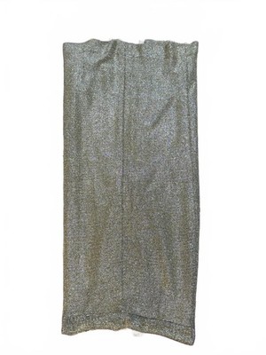 Vintage 60s Gold Metallic Knit Full Skirt Size Medium