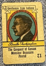 Vtg 1935 AUTHORS by RUSSELL CARD GAME Replacement Card 12 Booth Tarkington