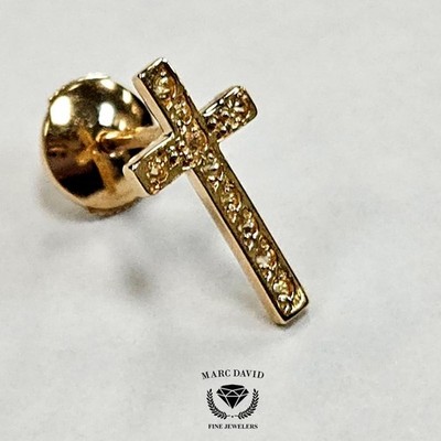 Natasha Zinko 18K Gelbgold Single Cross Ohrring - Made in France