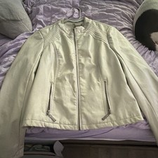 Women  s Beige Full Zip Jacket w/ Zipper Pockets, Long Sleeve, Size L