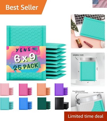 Brand New Poly Bubble Mailers 6x10 Teal Waterproof Self Seal Shipping Bags, C...