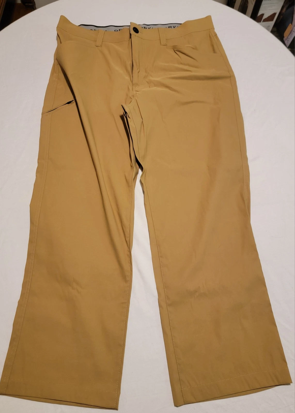 Orvis Jackson Tech Pants Mens 38x29 Beige Trek Quick Dry 5 Pocket Nylon
