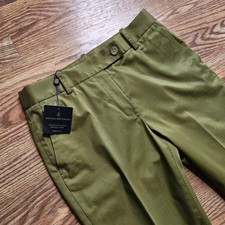 New Brooks Brothers Advantage Olive Chinos Pants Women 2 Wrinkle Free Stretch