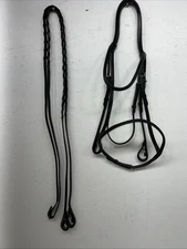 New Silver Fox Black English Snaffle Bridle BB-18 