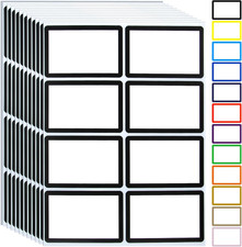 Name Tag Stickers,15 Colors Available,200Pcs Black Name Tag Labels,3.5" X 2.25"