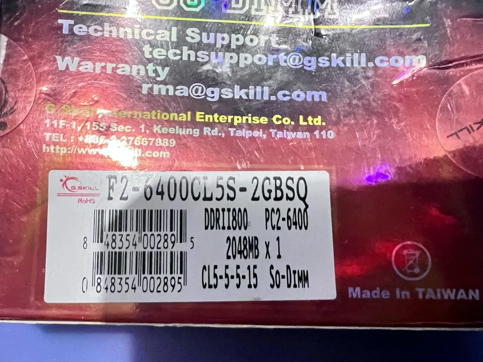 Memoria para portátil G.Skill 4 GB (2 GB x 2) DDR2-800 mhz PC2-6400 F2-6400CL5D-4GBSQ SODIMM Foto 3 de 4