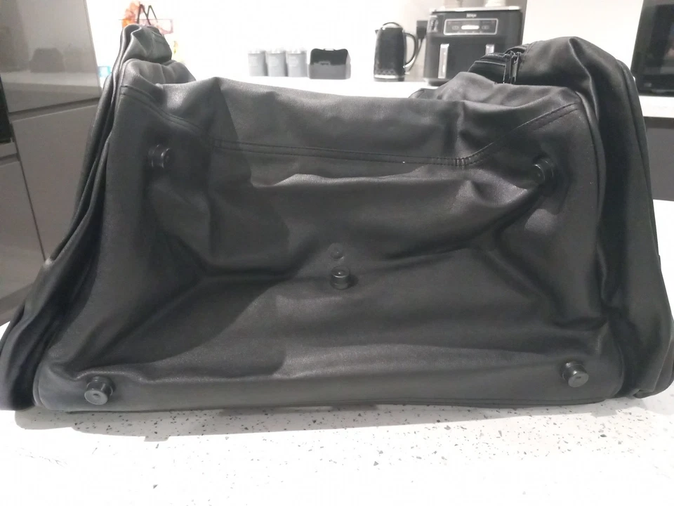 Snap On Tools Black Leather / suede look Luggage Roll Carry Overnight Kit Bag - Image 4 of 4