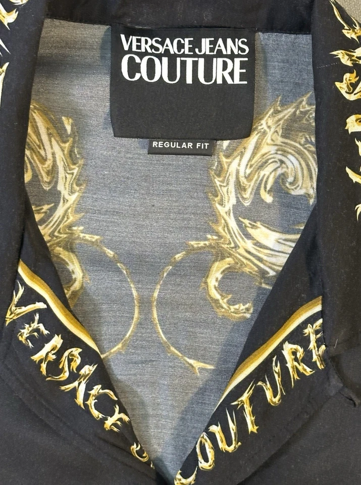 Auténtico conjunto de pantalones cortos para hombre Versace Couture, negro y dorado Barroco talla XL’s Foto 4 de 4