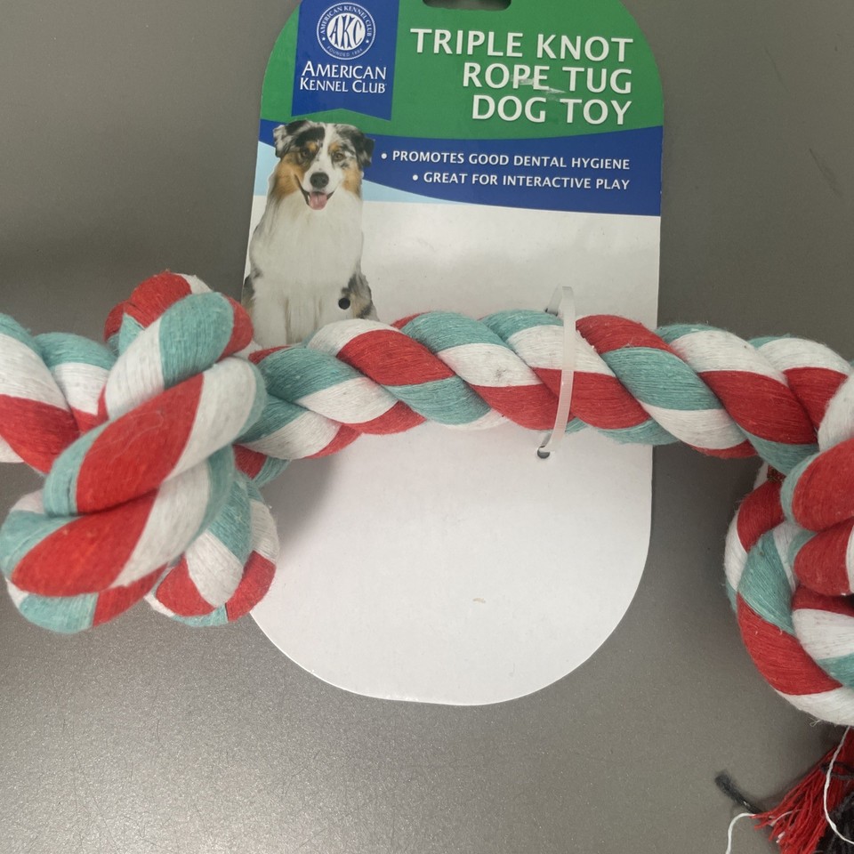 Large Dog Rope Triple Knot American Kennel Club Tough Tug For L & XL ...