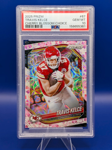Panini Prizm 2025 Travis Kelce #67 Choice Cherry Blossom Prizm 15/15! PSA 10