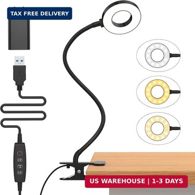 iZELL Desk Lamp, [3 Color Modes & 10 Brightness] LED Reading Light with Clamp, S