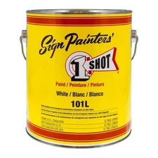 1 Shot 101L Lettering White Pinstriping Lettering Enamel Paint, Gallon