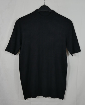 EXKLUSIV PETER HAHN 100% SEIDE Pullover Pulli Gerippt Schwarz Größe 40/42 TOP!