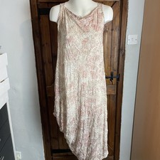 Lauren Vidal Pink Sleeveless Asymmetric Hem Lagenlook Midi Dress Size Small