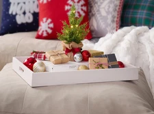 BrylaneHome Leather Rectangular Serving Tray - Ivory