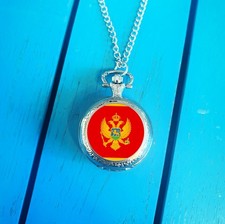Montenegro Flag Pocket Watch. Montenegrin Gift for Him. Patriotic Christmas Gift