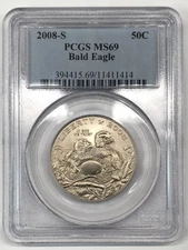 2008 S Bald Eagle Commemorative Clad Half Dollar PCGS MS-69