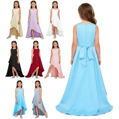 Girls Elegant Party Gowns High-low Irregular Dress Wedding Flower Girl Dress | eBay Girls Elegant Party Gowns High-low Irregular Dress Wedding Flower Girl Dress | eBay