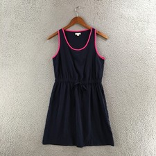 Gap A-Line Dress Womens XS Blue Polyester Sleeveless Scoop Neck Tie-Waist Casual