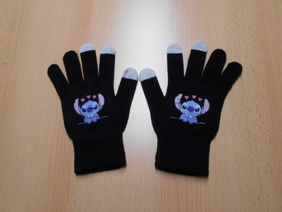 NEU !!! Mädchen  Handschuhe , schwarz , Stitch , ohne Size ( Länge ca.  21  cm )