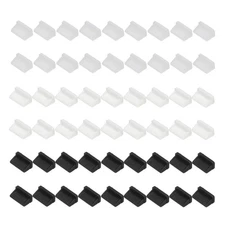0.5 Inch USB Type A Dust Plug, 90 Pcs Anti Dust Plug Cover, Black/White/Clear