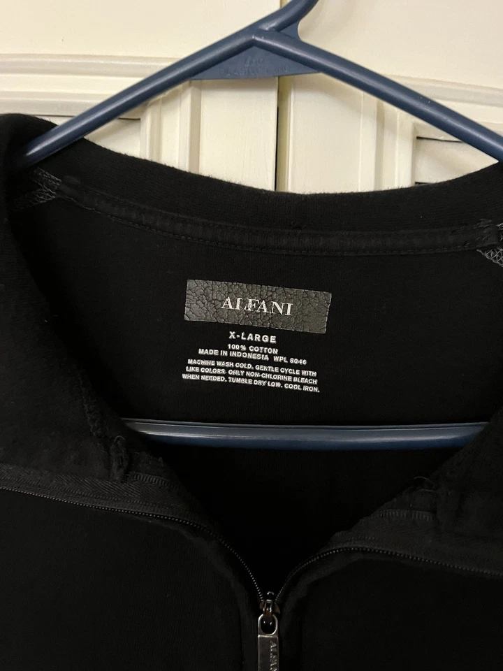 Alfani Men’s Long Sleeve Pullover 1/4 Button Shirt Size XL Black/Gray - Image 2 of 3