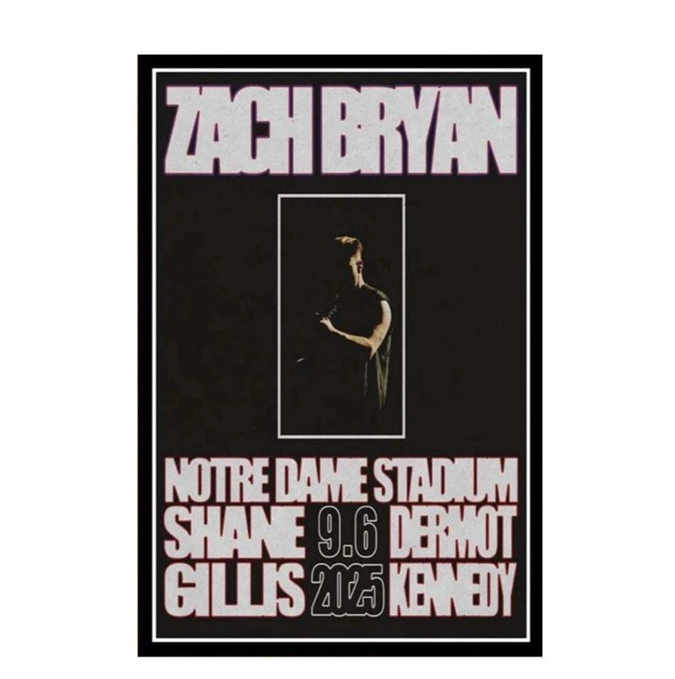 Zach Bryan Notre Dame Stadium Indiana Sept 06 2025 Poster