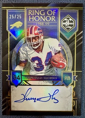 Thurman Thomas 2023 Panini Limited ''Ring of Honor'' On Card Auto 25/25 Bookend!