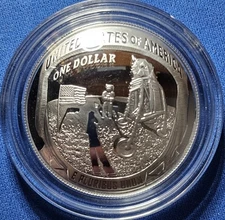 2019-P Apollo 11 Proof Silver Dollar US Mint Commemorative $1 OGP Box & COA