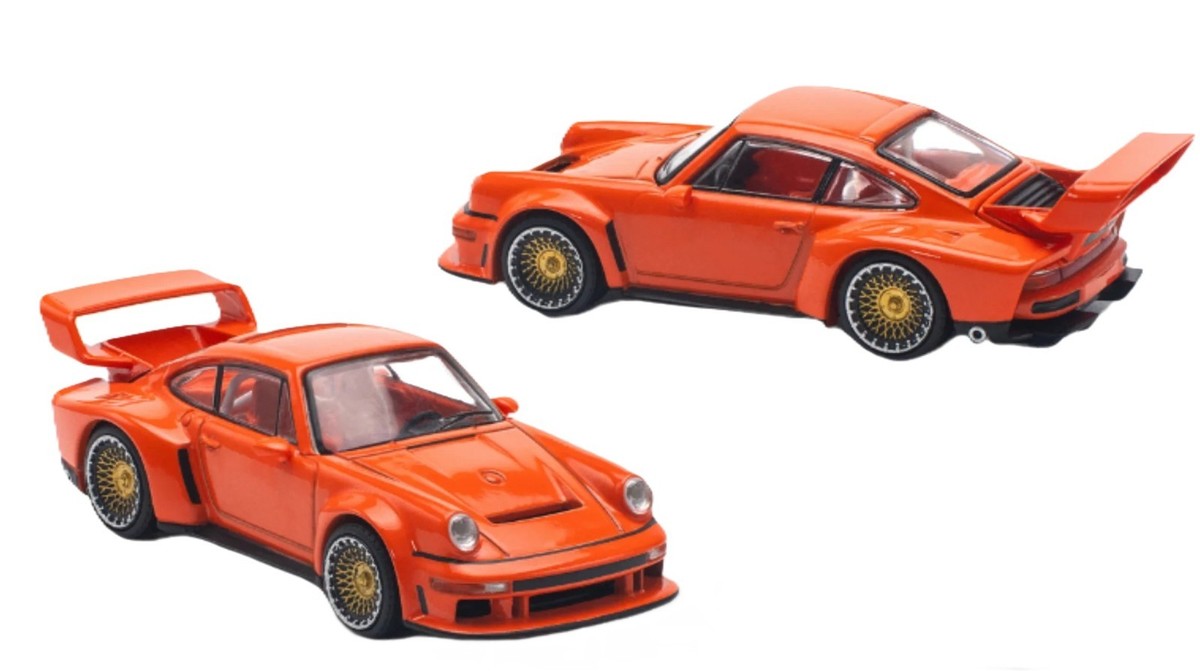 Pop Race 1:64 Porsche Singer DLS Turbo Study Orange Diecast Car