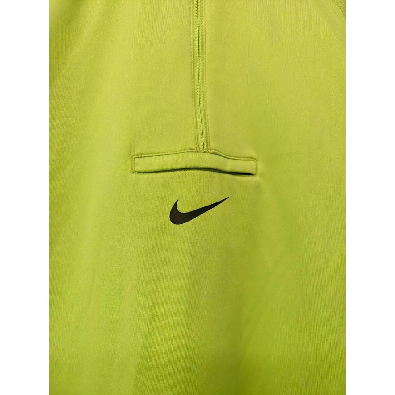 Nike Pullover Womens Medium 1/4 Zip Running Hiking Trail Top, Lime Green image 2