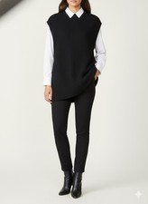 H M Women  s Classic Black Sleeveless Mid-Length Knit Sweater