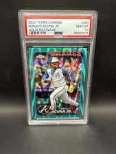 2024 Topps Chrome Aqua Raywave /199 Ronald Acuna Jr #250 Psa 10 LoW PoP