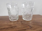 Pair Of Vintage Anchor Hocking Clear Depression Sandwich Glasses 4 Inch 9oz