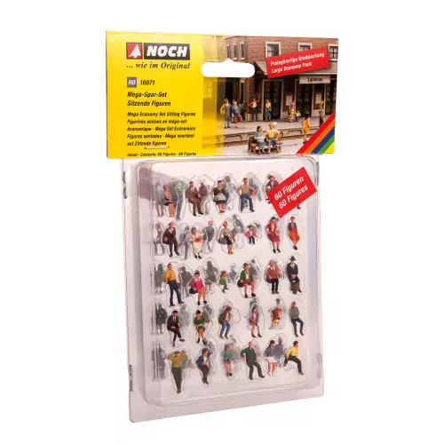Figurines assises HO NOCH 16071 Mega-Spar-Set pour maquette de train