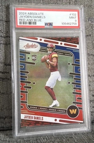 2024 Absolute Jayden Daniels Red And Blue PSA 9 #102 Washington Commanders