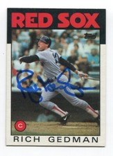 1986 Topps Rich Gedman Signed Card Baseball MLB Autographed AUTO #375