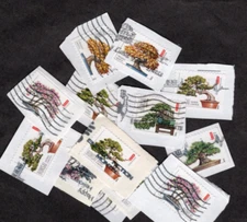 100+ #4618-22 Bonsai Stamps Used, Forever, On Paper