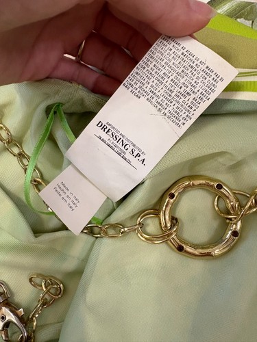 CLASS ROBERTO CAVALLI Vestito abito bianco fantasia floreale verde Tg IT 42 - Imagen 17 de 17