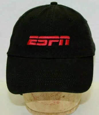 ESPN Sports TV Black & Red Strapback Hat Baseball Cap America ...