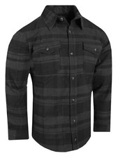 Plaid Flannel Men Shirt Very Soft Burnside Two Button Up Flap Pockets Slim Fit
